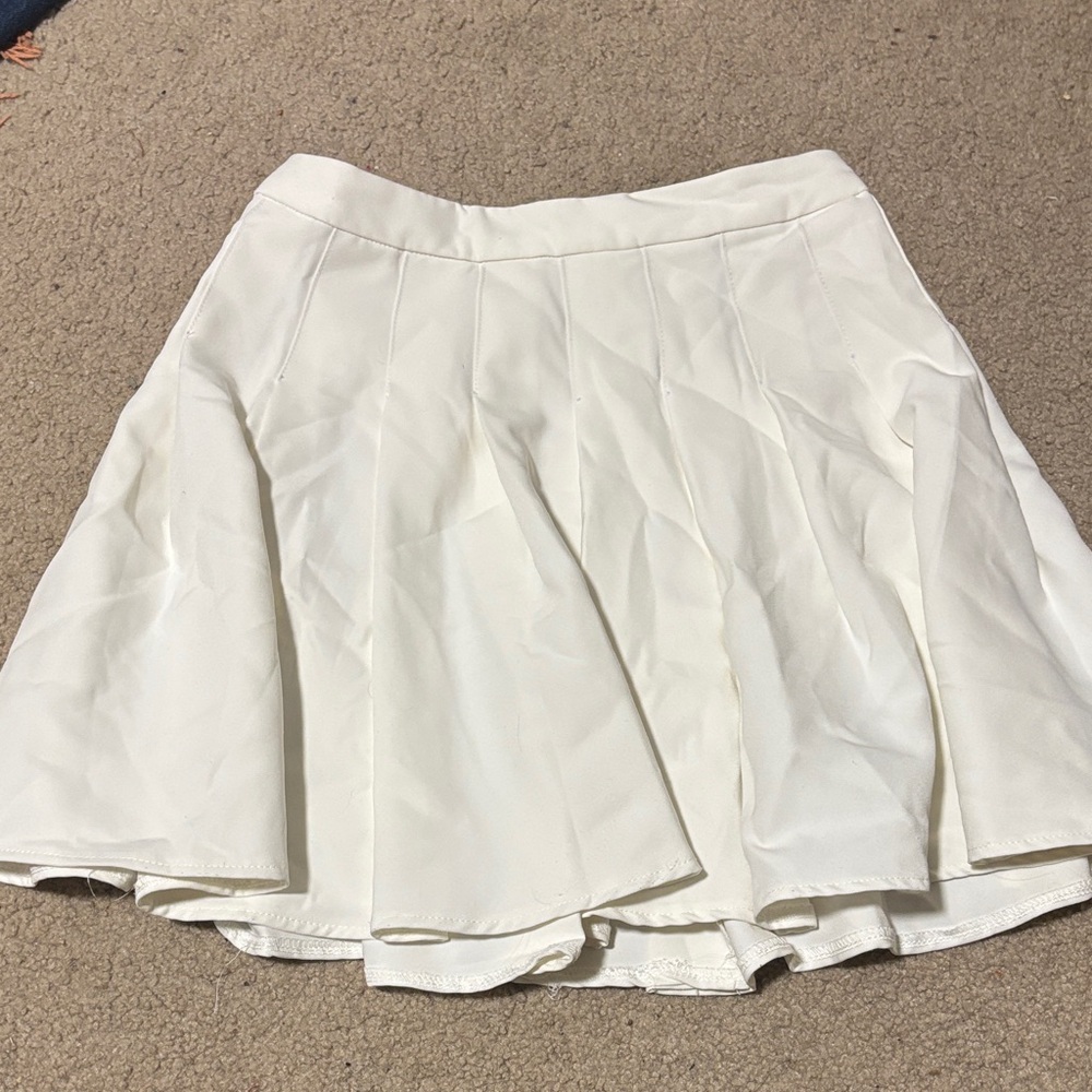 Princess Polly Cream Skater Skirt